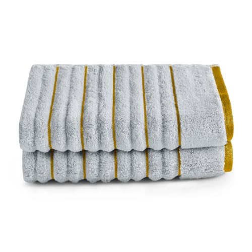 Image of Spaces Hand Towels | 100% Cotton | Spa & Gym Towel | Highly Absorbent & Super Soft | 2 Piece Set | Premium Hand Towel | 40 x 60 cm | Silver