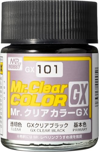 Mr. Hobby GX101 Clear Black 18ml, GSI Mr. Color GX