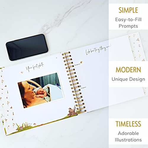 Baby Memory Book For Girl Or Boy - First 5 Year Unisex Woodland Animal Keepsake To Log New Born 1St Milestone - Gender Neutral Photo Album - Parent Scrapbook Journal - Pregnancy Gift For Expecting Mom #TOP6
