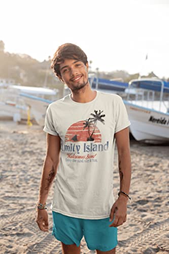 Jaws Amity Island Welcomes You Kelly Green Adult T-Shirt Tee #TOP2