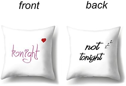 Bachelorette Party & Bridal Shower Gift Tonight/Not Tonight Double-sided Decorative Pillowcase Perfect Throw Pillow Cover for Her Lingerie Gifts 16" x 16"