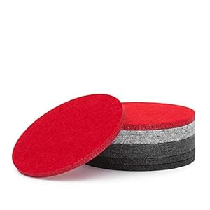 FILU Filzuntersetzer 8er Set Rund (Rot, Grau, Schwarz)