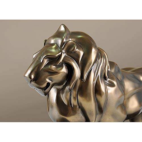 Lion en bronze résine ZXLIHS : sculpture faite main d'exception pour salon chic