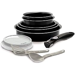 Backen Sartenes Backen 181001 Easycook batería de Cocina 10 Piezas Aluminio Negro 30 x 35 x 14 cm