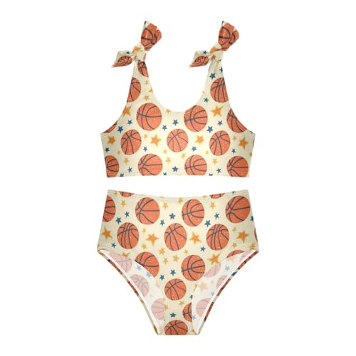 Image of Wusikd Pink Bows Girls Swimsuits Two Piece Hearts Ribbons Swimwear Bikini Set for for Girls Size 11-12T