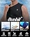 Runhit Sleeveless Compression Shirt Men Tank Tops Gym Workout Mens Sleeveless Tee Shirts for Running Black M