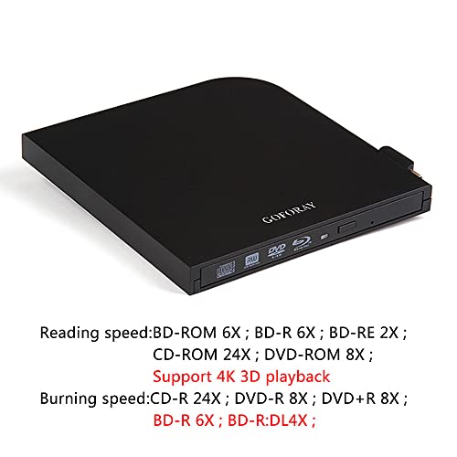 Gravador de DVD externo de unidade Blu-Ray USB 3.0 Type-C BD-RE Gravador de CD/DVD RW Reescritor ODD