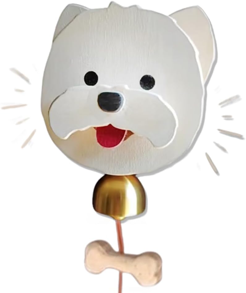 Wooden Carving Westie & Doorbell, Dog Shape Wooden