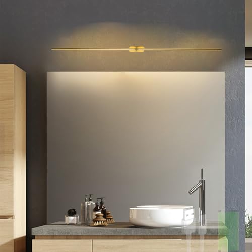 Luces de pared interior para maquillaje y baño con control táctil dorado