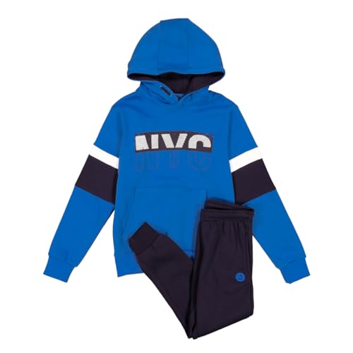 ALPHADVENTURE - Chándal Niño Completo, Conjunto Deportivo, Set 2 Piezas Sudadera y Pantalón Deportivo, Chándal para Colegio - Tallas desde los 6 hasta los 14 años. (12, Azul)