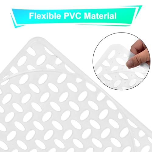 Coopay 2 Pack Kitchen Sink Mat Plastic Protect Mat PVC Eco-friendly Kitchen Adjustable Stainless steel/Porcelain Dish Drying Pad Sink Protector for Bottom, 11.8 x 11.8 Inches (Clear) by Coopay - Used condition - Image 3