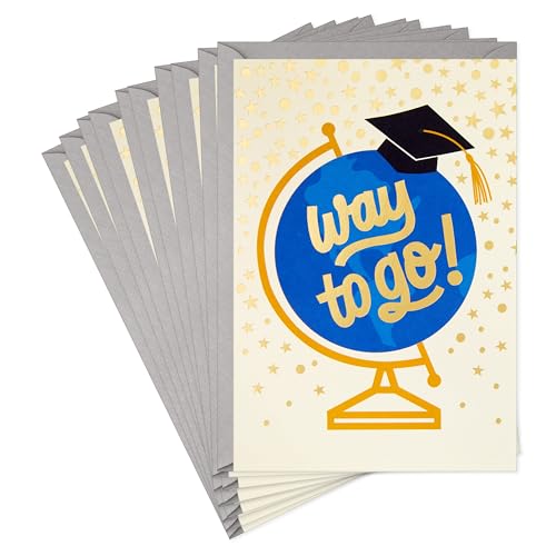 Hallmark Graduation Cards with Envelopes, 10-Pack (Way to Go!)