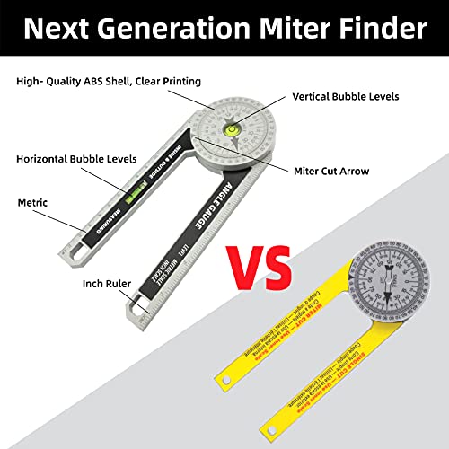 Nortools Miter Saw Protractor, Inside & Outside Miter Angle Finder Measuring Tools For Carpenters, Plumbers, Building Trades, Dyi Home Improvement #TOP2