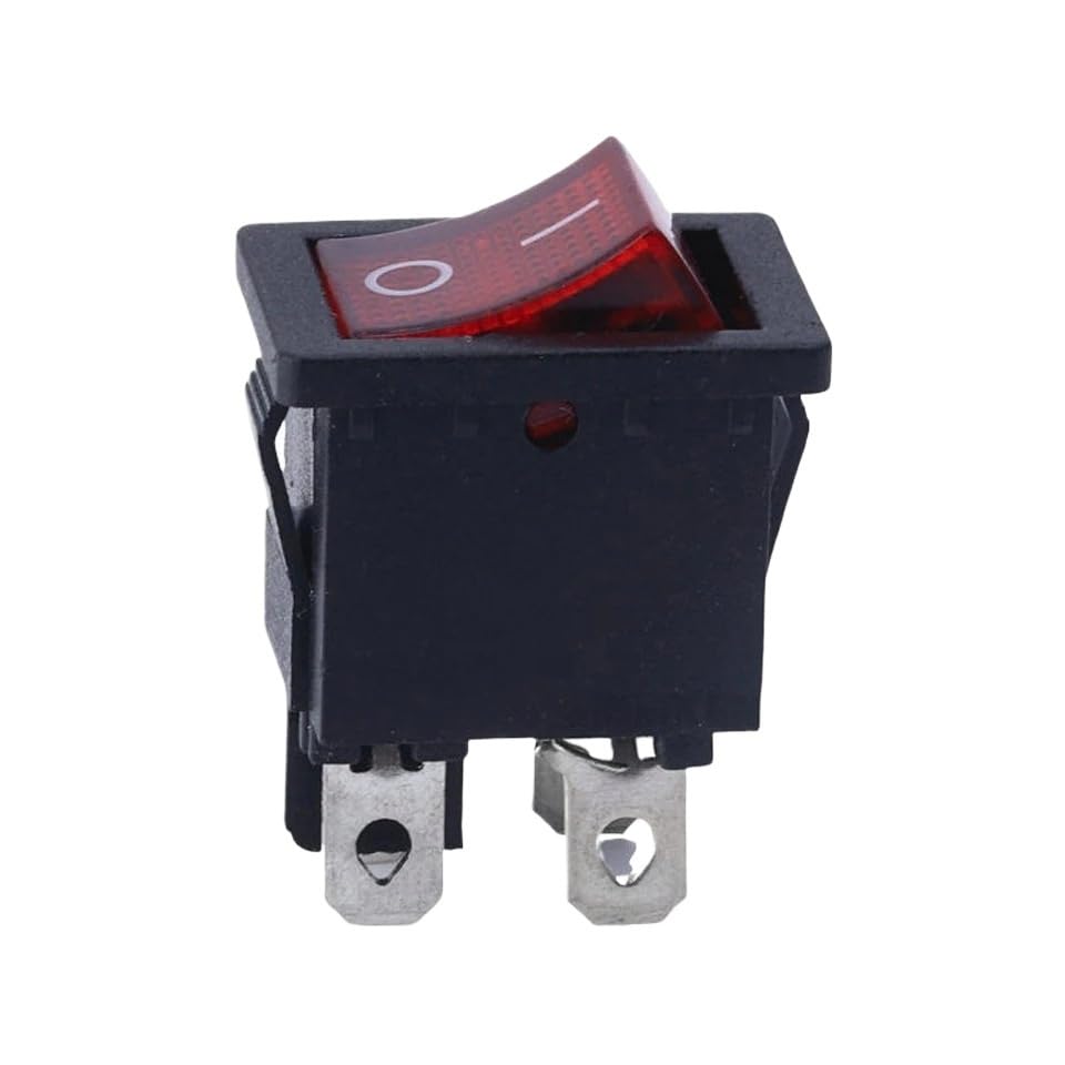 RS240 Illuminated 4pin 6A Rocker Switch on-Off Function KCD1-201N-4(220V Red lamp)