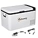 Outsunny Nevera y Congelador Compresor 18L Portátil hasta -20℃ con Luz LED y Asas Plegables Refrigerador de Coche 12/24V y 240V para Hogar Camping Viajes 58,5x33,5x29,2 cm Blanco