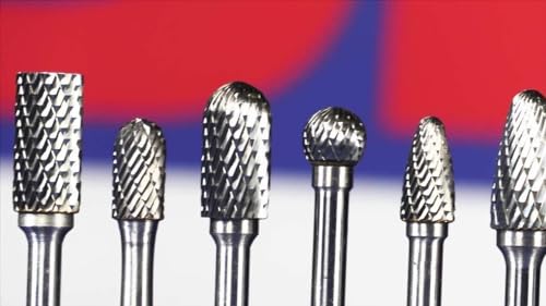 Image of Drill America SC-7 Carbide Burr /Rotary File Cylindrical Radius-End Double Cut for Die Grinder 3 /4 inch Dia. x 1 inch Cut Length with 1 /4 inch Shank and 2-3 /4 inch Overall Length, DUL Series