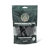 Premium Performance Golf Tees - 3-1/4' (83mm) - 75 Pack - Black/Blue - Resealable Bag