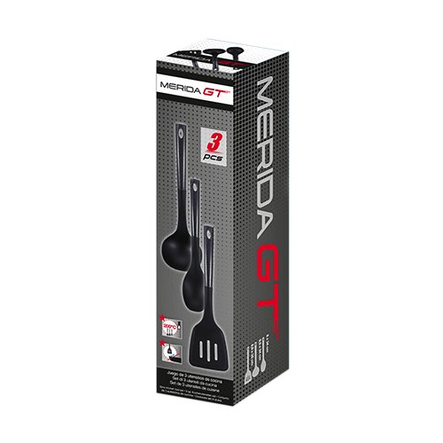 San Ignacio Navy Black Set de 3 sartenes + 4 recipientes herméticos + 3 Utensilios de Cocina, Aluminio Prensado, Negro