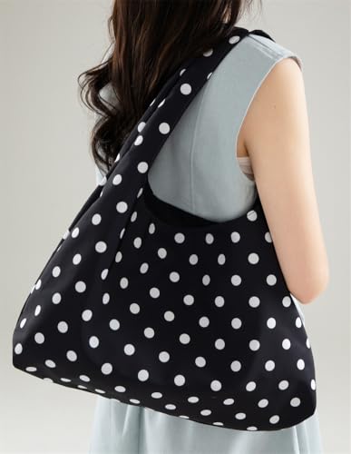 Bolso Tote de lunares para mujer, grande y slouchy miniatura 5