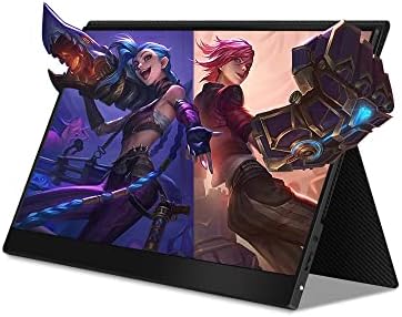 JOHNKANG Portable Monitor for Laptop, 14 Inch FHD 1080P Laptop Extended Monitor with Smart Cover Mini HDMI USB C Dual Speakers Second Screen Gaming Monitor for MacBook Laptop PC Phone Xbox PS5 Switch