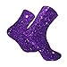 ZAKAFUCH Fashion Crew Dress Socks for Training, Basketball, Purple Glitter Sparkle Texture Compression Socks Thermal Socks for Teen Boys Mens Womens, Hunting, Athletic Socks