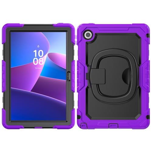 Coque Lenovo Tab 10.1 TB-311XU 2025 antichoc silicone violet avec poignée