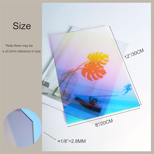 Image of 4Pack 8X12 Iridescent Acrylic Sheets for DIY Art Projects, Crafting Projects, Display Project, Signs, Painting
