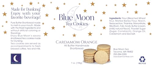 Blue Moon Tea Cookies - Chai & Cardamom Orange Shortbread Cookies Gift - Ships Same Business Day - Order by 1 PM Pacific Time - FedEx 2 Day option - Image 4