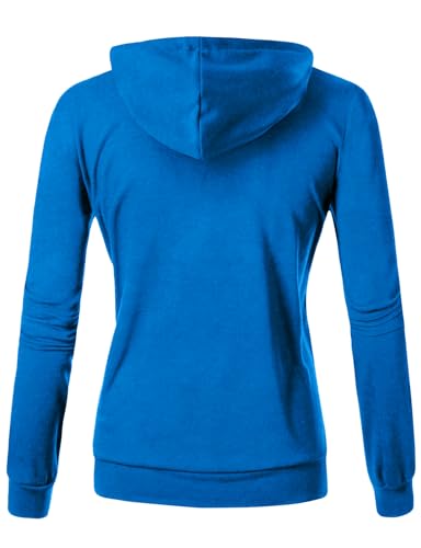 Image of GIVON Womens Casual Zip Up Hoodie Cotton Blend Soft Fabric Basic Layering Hooded Jacket with Kangaroo Pocket