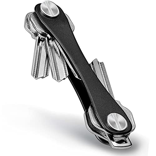 vgggrd Key-Organizer, Schlüsselbund Organizer, Schlüssel-Etui, Schlüsselhalter, Schlüsselmäppchen(2-8 Schlüssel, Schwarz) Cover