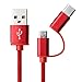 Price comparison product image Sunhoyu Type C Micro USB 2-in-1 Cable, 2-in-1 USB 2.0 Male to USB 3.1 Type C Micro USB Weave Data Fast Charging Cable