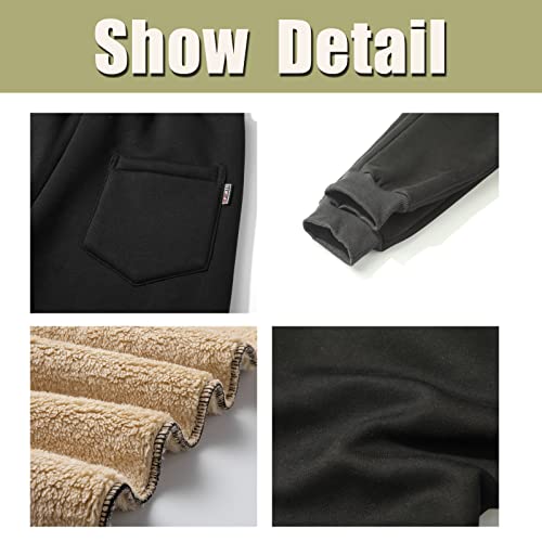 Btmpmcs Calças de treino masculinas forradas com lã para o inverno, quentes, calças de treino de fut