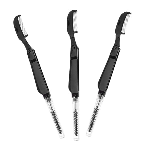 OSOLADY 3pcs Stainless Steel Eyelash Brush Eyebrow Comb for Women Girls Makeup Brush Set