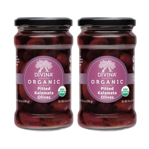 Image of DIVINA Organic Pitted Kalamata Olives, 10.2 oz (2-Pack)