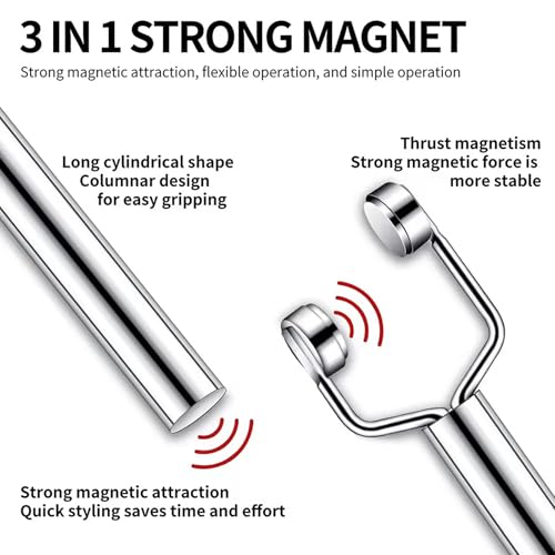 Image of 3 IN 1 Cat Eye Nail Magnet U-Shaped Double Head Magnetic Gel Nail Polish Magnet Pen Magnets For Cat Eye Gel Polish Cat Eye Magnet For Nails Multifunctional Nail Design Tools (Silver)