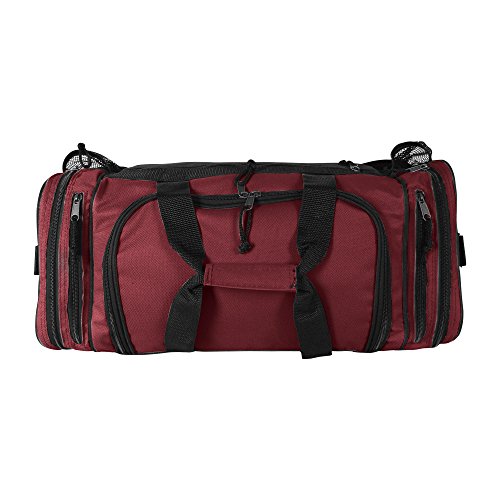 Image of Dalix 20 Inch Sports Duffle Bag with Mesh and Valuables Pockets, Maroon
