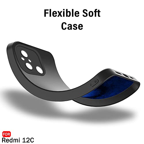 Image of TheGiftKart Liquid Silicon Back Cover Case for Mi Redmi 12C | Stylish Camera Protection Module | Micro-Fibre Lining Inside | Shockproof Back Cover Case for Mi Redmi 12C (Silicone, Black)