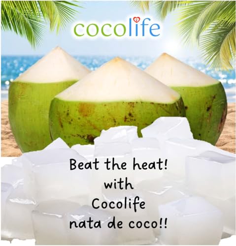 Image of Cocolife Nata De Coco 10mm Coconut Jelly (1kg) | Premium Chewy Coconut Cubes | Ready-to-Eat Dessert Topping | Perfect for Bubble Tea, Fruit Bowls, Ice Cream & Drinks | Refreshing Low-Fat Tropical Snack