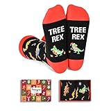 Zmart Christmas Socks for Women Men - Holiday Socks Dinosaur Socks for Teens, Secret Santa Gifts Christmas Gifts Stocking Stuffers