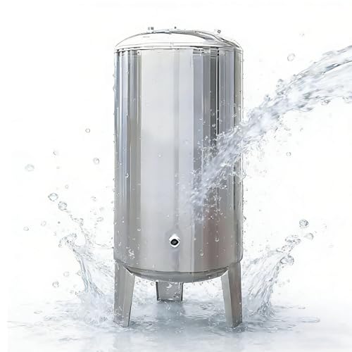 QuinteZhenTially AVejiga Agua Vertical Acero Inoxidable,Tanque Agua Pozo Presión Hogar,Vaso Tanque Presión Pozo,con Válvula Liberación Aire,para Escolar,Industrial Agrícola NoCleaningPort-60L/15gal