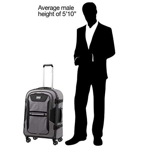 Image of Travelpro Bold Softside Expandable Check in Spinner Luggage, Check in 26-Inch, Grey /Black