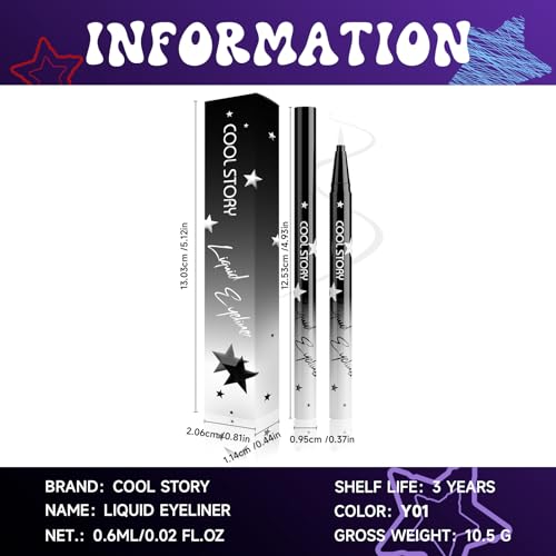 COOL STORY Delineador Líquido Blanco 0.6ml Waterproof miniatura 6