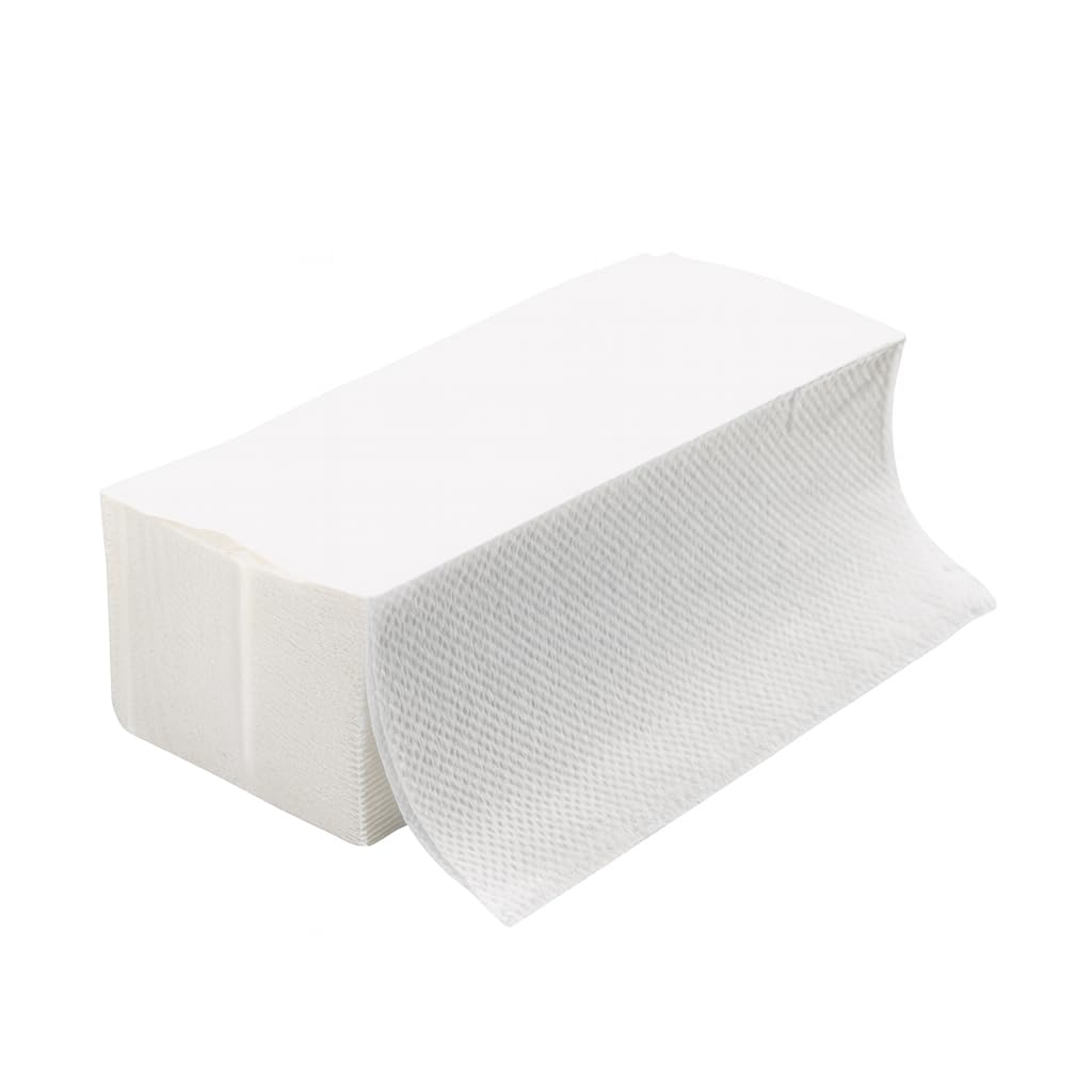 Enpack Pakla 4000 Blatt Weiße Papierhandtücher - 2-lagig, 25 x 23 cm ZZ-Falz - Universal Einweghandtücher für Spender - Allzweck Papiertücher - Einmalpapier, Spendergeeignet