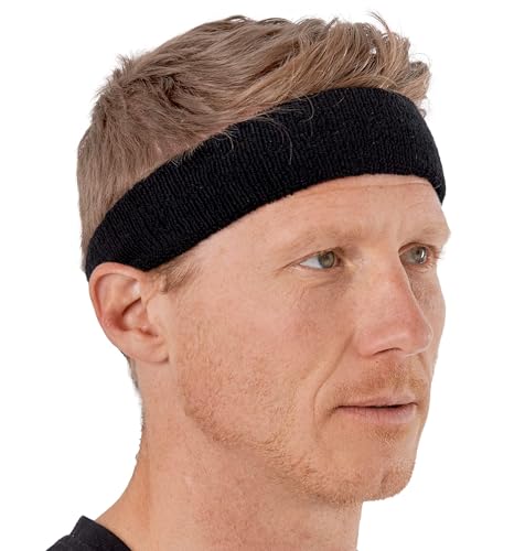 Image of Tough Headwear Terry Cloth Headband - Sweat-Wicking Running Head Band - Basketball Accessories - Headband for Washing Face