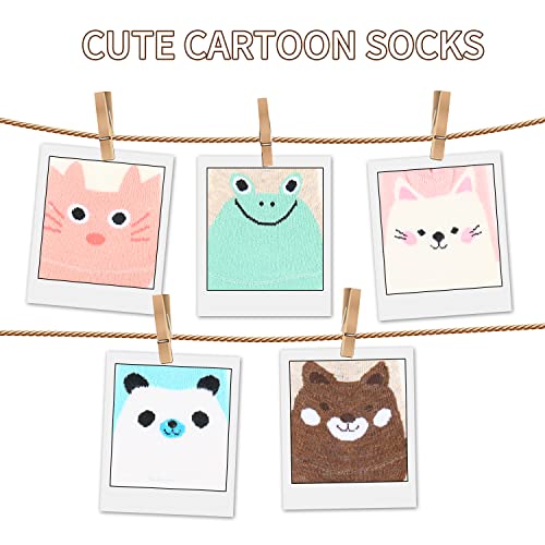 Fun Animal Panda Socks For Women Novelty Fuzzy Cute Dog Face On No Show Half Socks Crazy Cat Paw Print Colorful Cartoon Low Cut Liner Athletic Socks Kawaii Teen Girls Gifts For Panda Lover #TOP1