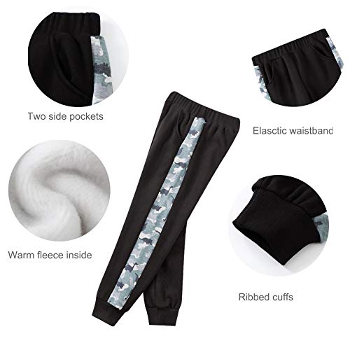 Jobakids Boys Clothes Set 2 Piece Fleece Long Sleeve Hoodie Sweatshirt And Jogging Pants Camouflage Print Grey 6Y #TOP4