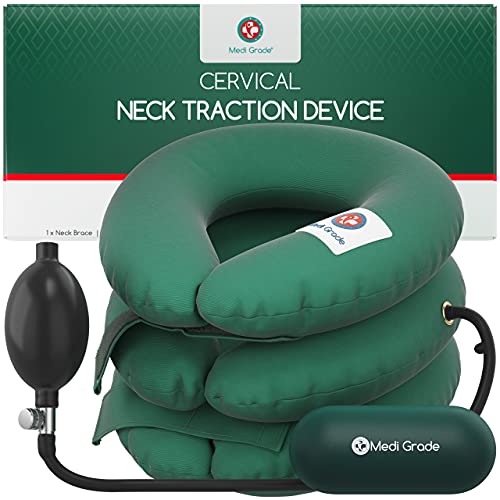 Coussin Massant de Traction Cervicale, Oreiller Masseur Cervical Medi Grade, Coussin de Massage Cervicales et Cou en Velours, Pression Réglable, Oreiller Ergonomique Cervical qui Soulage le Douleurs