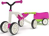 Chillafish 4-Wheeler Ride-On for Ages 1-3 with Trailer, 3 Seat Positions, Storage, Silent Wheels - Pink