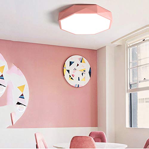 Plafonnier LED rose à intensité variable avec télécommande pour entrée - 8