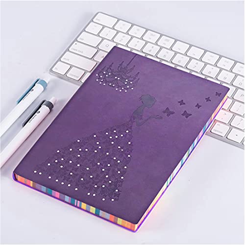 Seehan A5 Lined Notebook Planner Travel Journal Leather Notebook For Girls Women Princess Butterfly Journal Notebook Diary, A5 Ruled Writing Notebook Lined Note Pads Purple Journal 240 Pages #TOP5